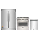 Forno 3-Piece Appliance Package - 36-Inch Dual Fuel Range, 60-Inch Refrigerator, and Dishwasher in Stainless Steel