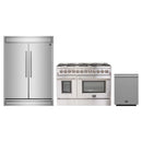 Forno 3-Piece Appliance Package - 48-Inch Dual Fuel Range, 60-Inch Refrigerator, and Dishwasher in Stainless Steel