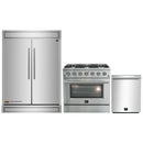 Forno 3-Piece Appliance Package - 36-Inch Gas Range, 60-Inch Refrigerator, and Dishwasher in Stainless Steel