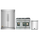 Forno 3-Piece Appliance Package - 48-Inch Gas Range, 60-Inch Refrigerator, and Dishwasher in Stainless Steel