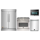 Forno 4-Piece Appliance Package - 36-Inch Dual Fuel Range, 60-Inch Refrigerator, 24-Inch Microwave Oven, & 3-Rack Dishwasher in Stainless Steel