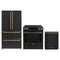 Forno Espresso 3-Piece Appliance Package - 30-Inch Induction Range, Refrigerator and Dishwasher in Black with Antique Brass Trim