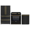 Forno 3-Piece Appliance Package - 30-Inch Induction Range, French Door Refrigerator, and Dishwasher in Black with Antique Brass Trim