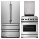 Thor Kitchen 3-Piece Appliance Package - 30-Inch Gas Range with Liquid Propane Kit, Dishwasher & Refrigerator in Stainless Steel