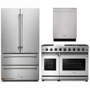Thor Kitchen 3-Piece Appliance Package - 48-Inch Gas Range with Liquid Propane Kit, Dishwasher & Refrigerator in Stainless Steel