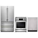 Thor Kitchen 3-Piece Appliance Package - 30-Inch Gas Range with Liquid Propane Kit, Tilt Panel, Dishwasher & Refrigerator in Stainless Steel