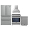 Forno 4-Piece Appliance Package - 30-Inch Espresso Induction Range , Wall Mount Range Hood, 36-Inch French Door Refrigerator, and Dishwasher in Stainless Steel