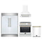 Forno 4-Piece Appliance Package - 30-Inch Leonardo Espresso Induction Range, Wall Mount Range Hood, 60-Inch Built-In Convertible Refrigerator, and Dishwasher in White with Antique Brass Trim