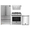 Forno 4-Piece Appliance Package - 30-Inch Gas Range, Under Cabinet Range Hood, Refrigerator, and Dishwasher in Stainless Steel