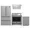Forno 4-Piece Appliance Package - 30-Inch Gas Range, Under Cabinet Range Hood, Refrigerator, and Dishwasher in Stainless Steel
