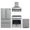 Forno 4-Piece Appliance Package - 30-Inch Espresso Electric Range, Wall Mount Range Hood, 36-Inch French Door Refrigerator, and Dishwasher in Stainless Steel
