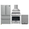 Forno 4-Piece Appliance Package - 30-Inch Espresso Electric Range , Wall Mount Range Hood, 36-Inch French Door Refrigerator, and Dishwasher in Stainless Steel
