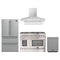 Forno 4-Piece Appliance Package - 48-Inch Galiano Dual Fuel Range, 36-Inch French Door Refrigerator, Wall Mount Hood, & 3-Rack Dishwasher in Stainless Steel