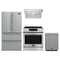 Forno Espresso 4-Piece Appliance Package - 30-Inch Donatello Induction Range, Under Cabinet Range Hood, Refrigerator and Dishwasher in Stainless Steel with Antique Brass Trim