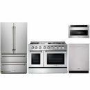 Thor Kitchen 4-Piece Pro Appliance Package - 48-Inch Dual Fuel Range with Liquid Propane Cooktop, French Door Refrigerator, Dishwasher, and Microwave Drawer in Stainless Steel
