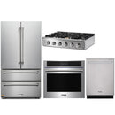 Thor Kitchen 4-Piece Pro Appliance Package - 36-Inch Cooktop with Liquid Propane Kit, Wall Oven, Dishwasher & Refrigerator in Stainless Steel