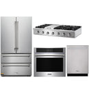 Thor Kitchen 4-Piece Pro Appliance Package - 48" Rangetop, Wall Oven, Dishwasher & Refrigerator in Stainless Steel