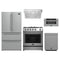 Forno 5-Piece Appliance Package - 30-Inch Gas Range, Under Cabinet Range Hood, Refrigerator, Dishwasher, and 30-Inch Microwave Drawer in Stainless Steel