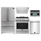 Forno 5-Piece Appliance Package - 30-Inch Gas Range, Under Cabinet Range Hood, Refrigerator, Dishwasher, and 30-Inch Microwave Drawer in Stainless Steel