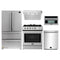 Forno 5-Piece Appliance Package - 30-Inch Gas Range, Under Cabinet Range Hood, Refrigerator, Dishwasher, and 30-Inch Microwave Oven in Stainless Steel