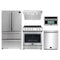 Forno 5-Piece Appliance Package - 30-Inch Electric Range, Under Cabinet Range Hood, French Door Refrigerator, Dishwasher, and 30-Inch Microwave Drawer in Stainless Steel