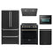 Forno 5-Piece Appliance Package - 30-Inch Electric Range, Under Cabinet Range Hood, Refrigerator, Dishwasher, and 24-Inch Microwave Oven in Black with Antique Brass Trim