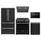 Forno 5-Piece Appliance Package - 30-Inch Electric Range, Under Cabinet Range Hood, French Door Refrigerator, Dishwasher , & Microwave Drawer in Black with Antique Brass Trim