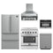 Forno 5-Piece Appliance Package - 30-Inch Electric Range, Wall Mount Range Hood, French Door Refrigerator, Dishwasher, and MicrowaveOven in Stainless Steel