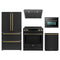 Forno 5-Piece Appliance Package - 30-Inch Inducton Range, Under Cabinet Range Hood, Refrigerator, Dishwasher, and 24-Inch Microwave Oven in Black with Antique Brass Trim