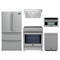 Forno 5-Piece Appliance Package - 30-Inch Inducton Range, Under Cabinet Range Hood, Refrigerator, Dishwasher, and 24-Inch Microwave Oven in Stainless Steel