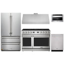 Thor Kitchen A-Series 5-Piece Appliance Package - 48-Inch Gas Range, Under Cabinet Range Hood, Refrigerator, Dishwasher, and Microwave in Stainless Steel