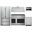 Thor Kitchen A-Series 5-Piece Appliance Package - 48-Inch Propane Gas Range, Under Cabinet Range Hood, Refrigerator, Dishwasher, and Microwave in Stainless Steel