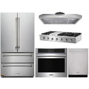 Thor Kitchen 5-Piece Pro Appliance Package - 48" Rangetop, Wall Oven, Under Cabinet 11" Tall Hood, Dishwasher & Refrigerator in Stainless Steel