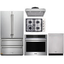 Thor Kitchen 5-Piece Pro Appliance Package - 30" Cooktop, Wall Oven, Under Cabinet Hood, Dishwasher & Refrigerator in Stainless Steel