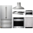 Thor Kitchen 6-Piece Pro Appliance Package - 48" Rangetop, Wall Oven, Pro Wall Mount Hood, Refrigerator, Dishwasher, & Microwave Drawer in Stainless Steel
