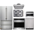 Thor Kitchen 6-Piece Pro Appliance Package - 30" Cooktop, Wall Oven, Under Cabinet Hood, Refrigerator, Dishwasher, & Microwave Drawer in Stainless Steel