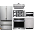 Thor Kitchen 6-Piece Pro Appliance Package - 36" Cooktop, Wall Oven, Under Cabinet Hood, Refrigerator, Dishwasher & Microwave Drawer in Stainless Steel
