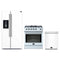Forno 3-Piece Appliance Package - 30-Inch Gas Range, Refrigerator with Water Dispenser, and Dishwasher in White with Antique Brass Trim