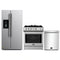 Forno 3-Piece Appliance Package - 30-Inch Gas Range, Refrigerator with Water Dispenser, and Dishwasher in Stainless Steel