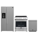 Forno Espresso 3-Piece Appliance Package - 30-Inch Electric Range, Refrigerator with Water Dispenser and Dishwasher in Stainless Steel