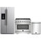 Forno 3-Piece Pro Appliance Package - 36-Inch Gas Range, Refrigerator with Water Dispenser, & Dishwasher in Stainless Steel