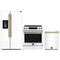 Forno Espresso 3-Piece Appliance Package - 30-Inch Induction Range, Refrigerator with Water Dispenser and Dishwasher in White with Antique Brass Trim