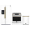 Forno Espresso 3-Piece Appliance Package - 30-Inch Induction Range, Refrigerator with Water Dispenser and Dishwasher in White with Antique Brass Trim