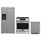 Forno Espresso 3-Piece Appliance Package - 30-Inch Donatello Induction Range, Refrigerator with Water Dispenser and Dishwasher in Stainless Steel with Antique Brass Trim