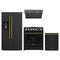 Forno 4-Piece Appliance Package - 30-Inch Gas Range, Under Cabinet Range Hood, Refrigerator with Water Dispenser, and Dishwasher in Black with Antique Brass Trim