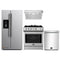Forno 4-Piece Appliance Package - 30-Inch Gas Range, Under Cabinet Range Hood, Refrigerator with Water Dispenser, and Dishwasher in Stainless Steel