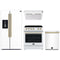 Forno Espresso 4-Piece Appliance Package - 30-Inch Electric Range, Under Cabinet Range Hood, Refrigerator with Water Dispenser and Dishwasher in White with Antique Brass Trim