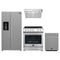 Forno Espresso 4-Piece Appliance Package - 30-Inch Electric Range, Under Cabinet Range Hood, Refrigerator with Water Dispenser and Dishwasher in Stainless Steel