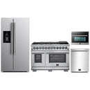 Forno 4-Piece Pro Appliance Package - 48-Inch Dual Fuel Range, Refrigerator with Water Dispenser, 24-Inch Microwave Oven, & 3-Rack Dishwasher in Stainless Steel