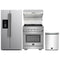 Forno 4-Piece Pro Appliance Package - 30-Inch Gas Range, Refrigerator with Water Dispenser, Wall Mount Hood with Backsplash, & 3-Rack Dishwasher in Stainless Steel